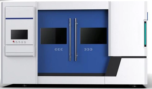 Máquina de corte a laser de metal de fibra de mesa de troca Cortador a laser