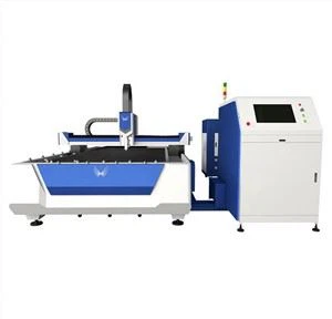 Máquina de corte a laser de fibra de metal CNC de unidade dupla de plataforma única