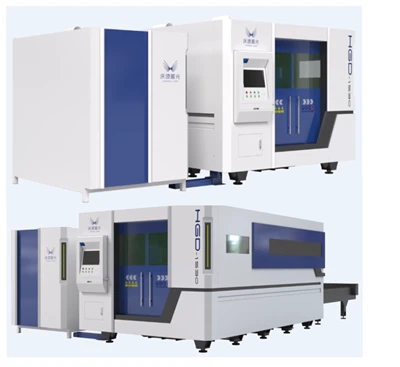 Máquina de corte a laser de fibra CNC totalmente fechada com tabela de troca