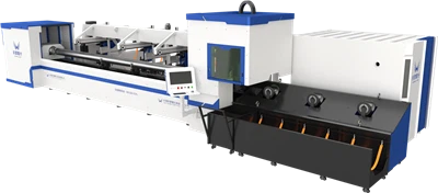 Máquina de corte e descarga automática profissional de tubo de metal e fibra a laser, tubo de aço inoxidável e alumínio